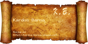 Kardos Barna névjegykártya