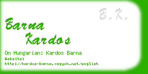 barna kardos business card